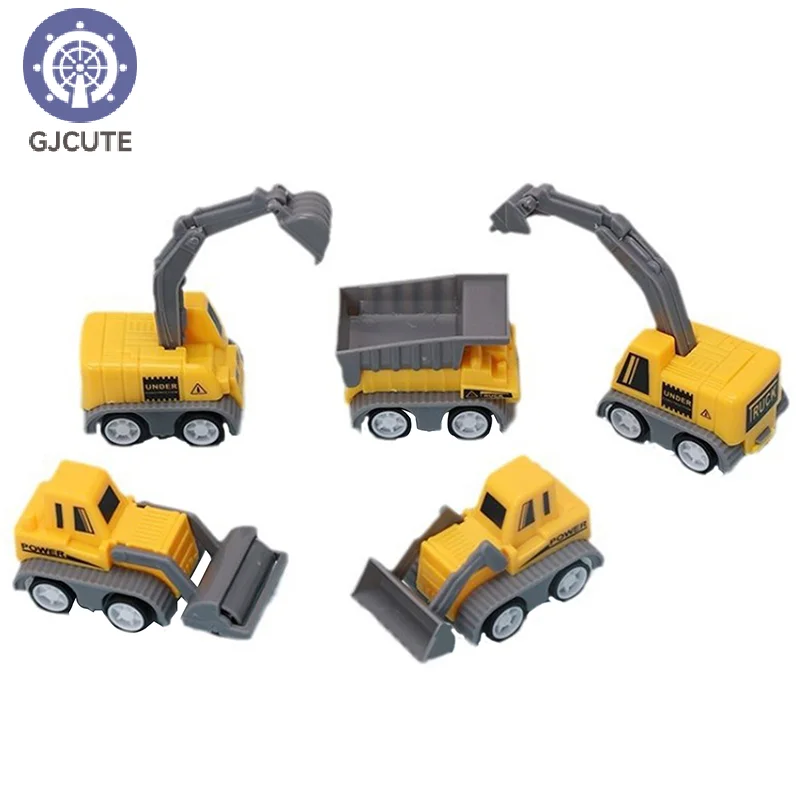 Mini excavadora de vehículos de ingeniería de construcción para niños, juguetes de coche extraíble, favores de fiesta de cumpleaños, relleno de Piñata, bolsa de trato, 10 piezas