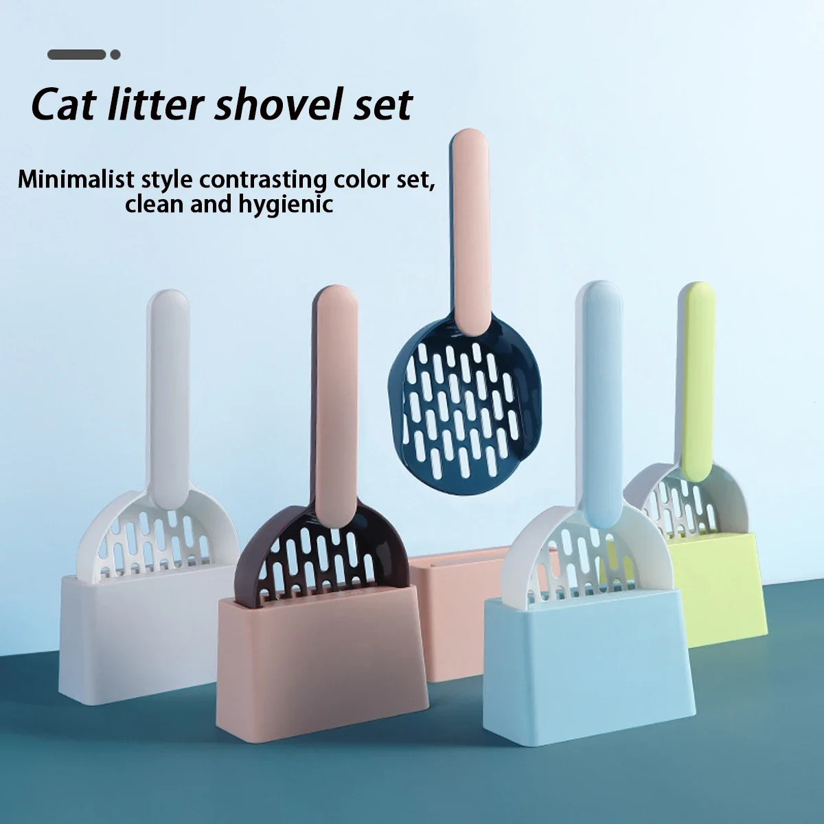 Cat Litter Scoop Plastic Cat Litter Shovel With Base Self Cleaning Cat Litter Box Shovel Kitten Toilet Clean Tools Cat Supplies