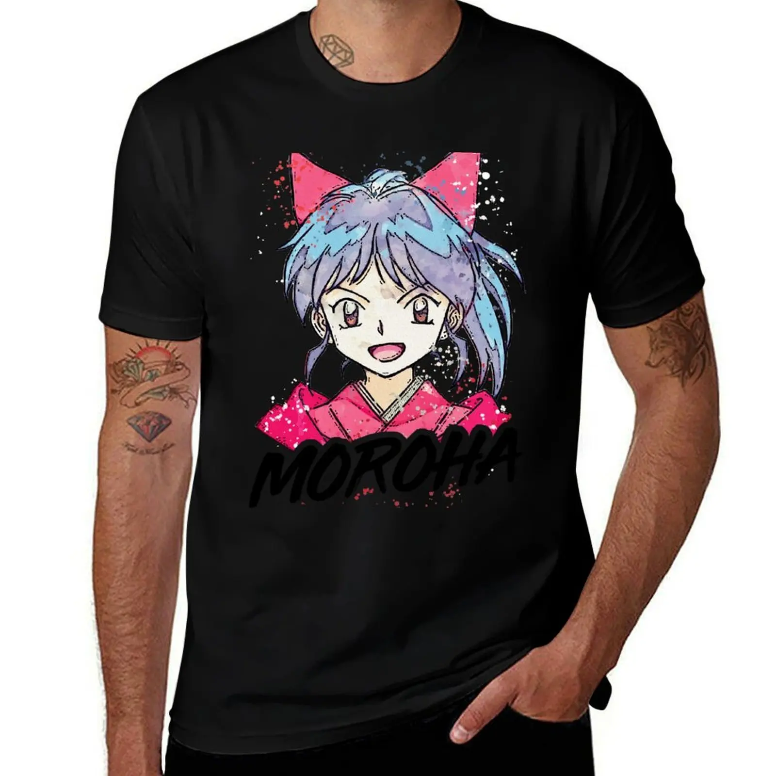 

Moroha watercolor T-Shirt heavyweights blue archive T-shirts oversize topping workout shirts for men