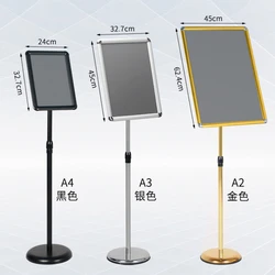 Stainless Steel A4 Standee Sign Vertical Billboard Water Sign Display Stand A3 Hotel Guiding Card Floor Display Card