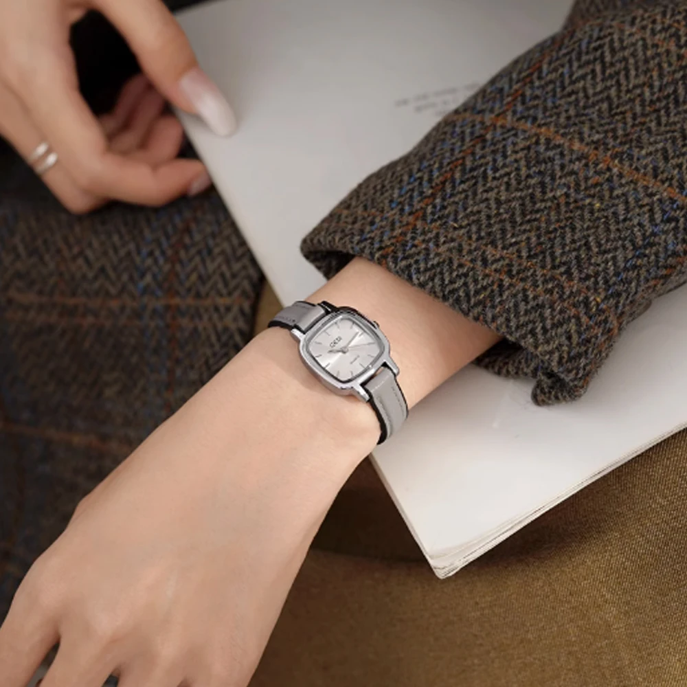 Fashion style minimalist luxury retro square with quartz women's watch for women‘s girl party gift jewlry wholesale
