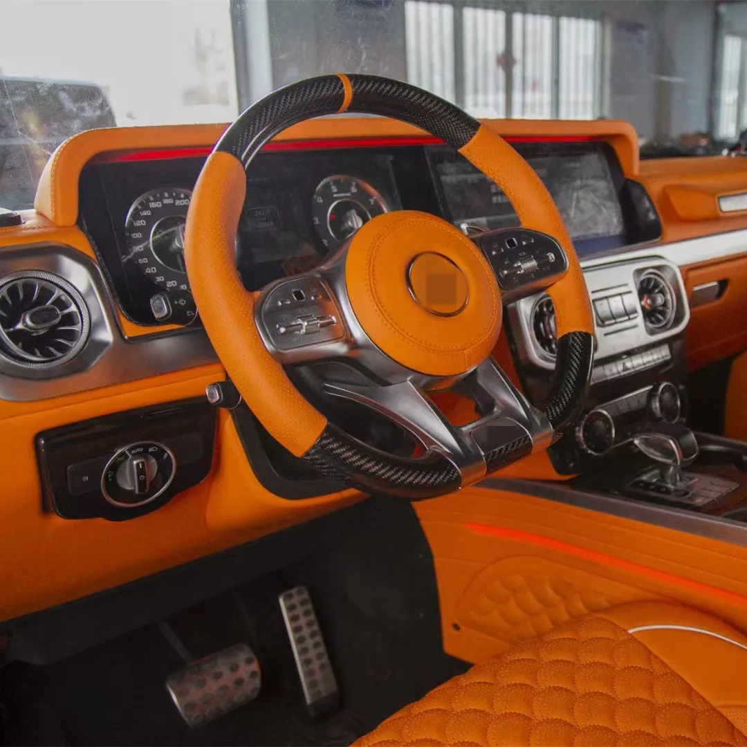 G-Class G Wagon W463 W464 Interior Upgrade Kit Dashboard LCD Screen Leather Steering Wheel Leather Seat Covers