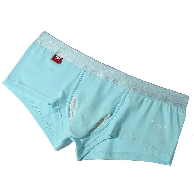 

Men's Cotton Separate Pouch Boxer Briefs Breathable Underwear Urethral Separation Boxers Soft Absorbent Cotton Crotch Underpants
