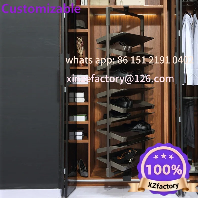 Customizable winter cloakroom 360-degree rotating shoe rack, retractable multi-layer telescopic shoe rack