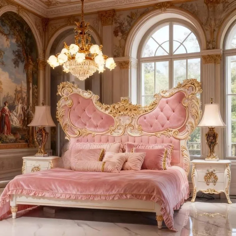 Set Kingsize Accessories Bed Bedroom Decoration Size Household Solid Bed Dressers Children Queen Letto Matrimoniale Furniture