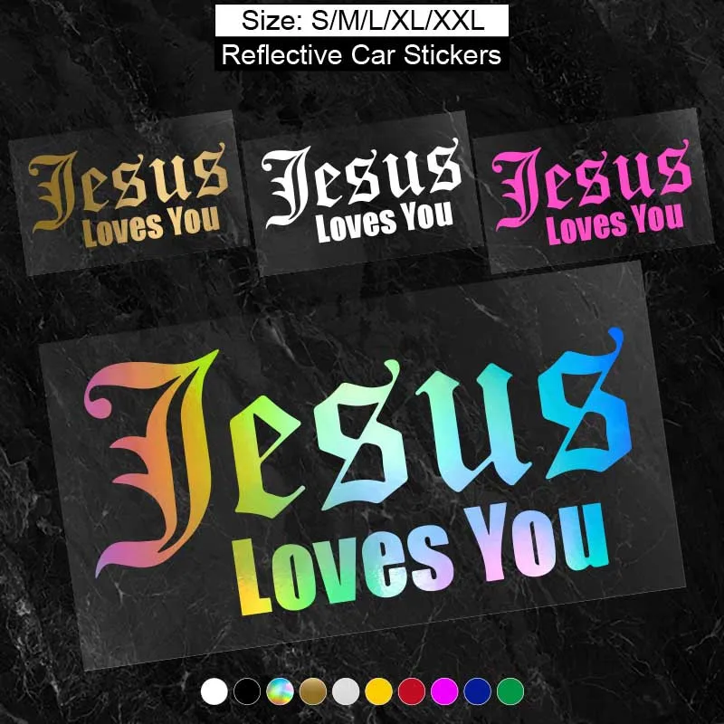 Jesus Love You Car Bumper Sticker Religious Car Window Vinyl Stickers Body Christian Decal for Car Truck SUV Car Styling