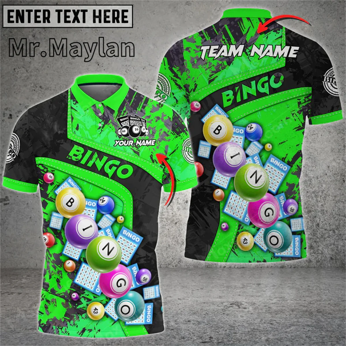 Personalized Bingo Grunge Texture Abstract Multicolor Option 3D Polo Shirt Men/Women Idea Gift For Bingo Lovers Unisex Tops-0178