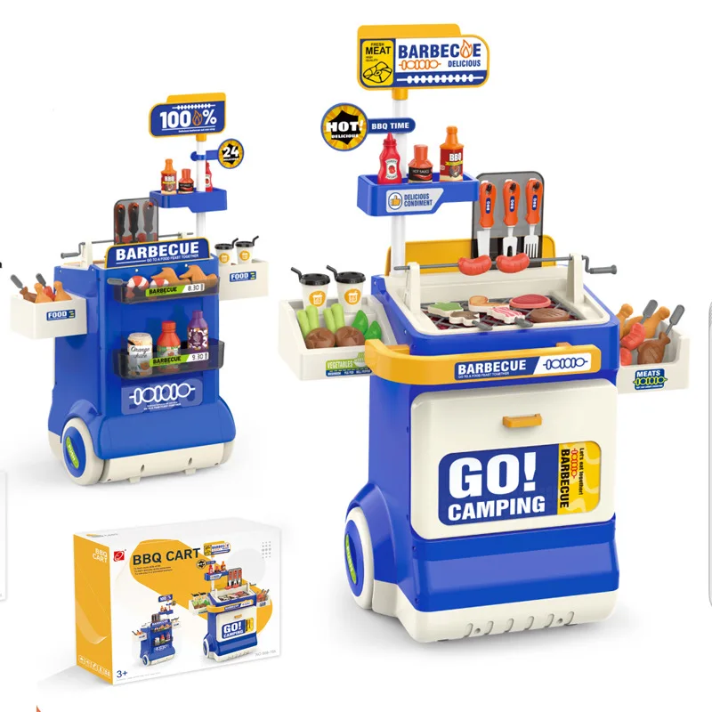 바베큐 그릴 역할놀이 장난감 어린이 주방 놀이 세트 3세 이상 유아 주방 선물 소년 소녀 생일 크리스마스