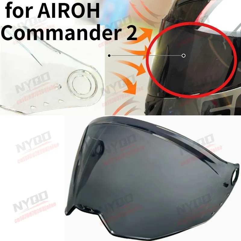 Lentes para Casco de Motocicleta con Protección Solar de Alta Definición y Protección de Seguridad, Aptas para AIROH Commander 2