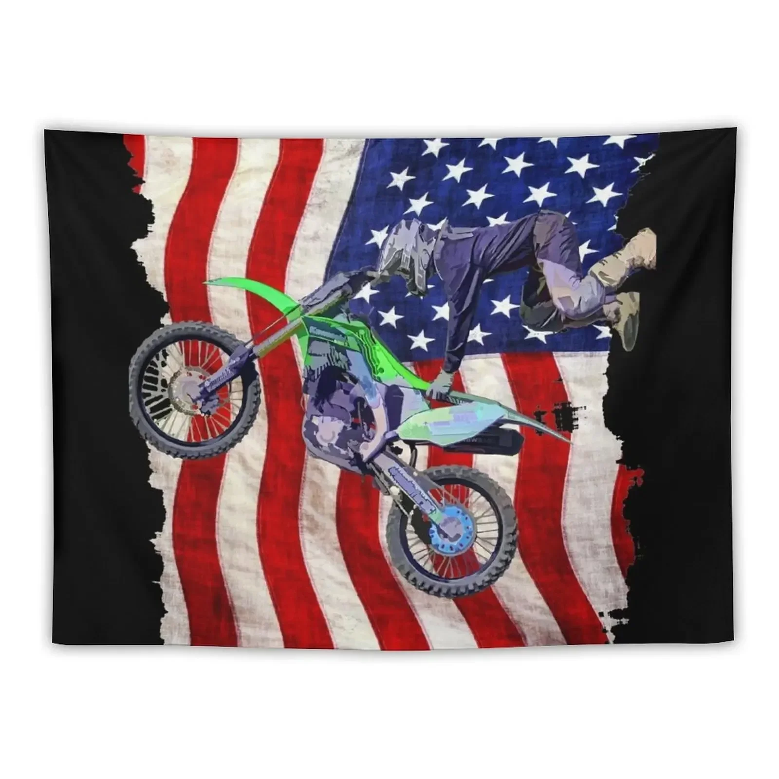 High Flying Freestyle Motocross Rider Tapestry Custom Home Decorating Room Decor For Girls Wall Hanging Wall Tapestry