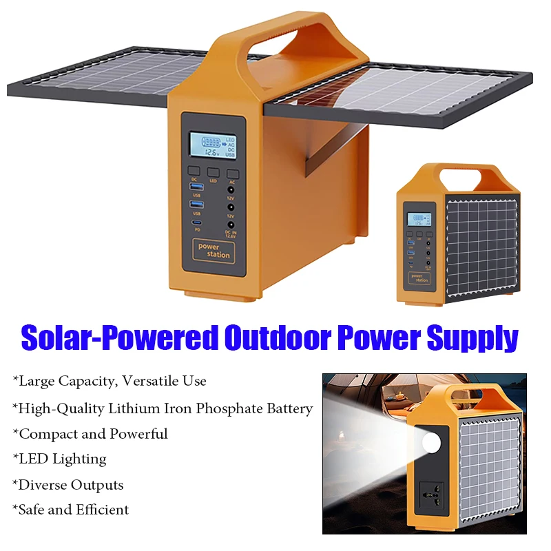 

100W 150W 110V 220V Solar Powered Outdoor Power Supply with LED Light & Solar Panel Portable Solar Power Station For Camping