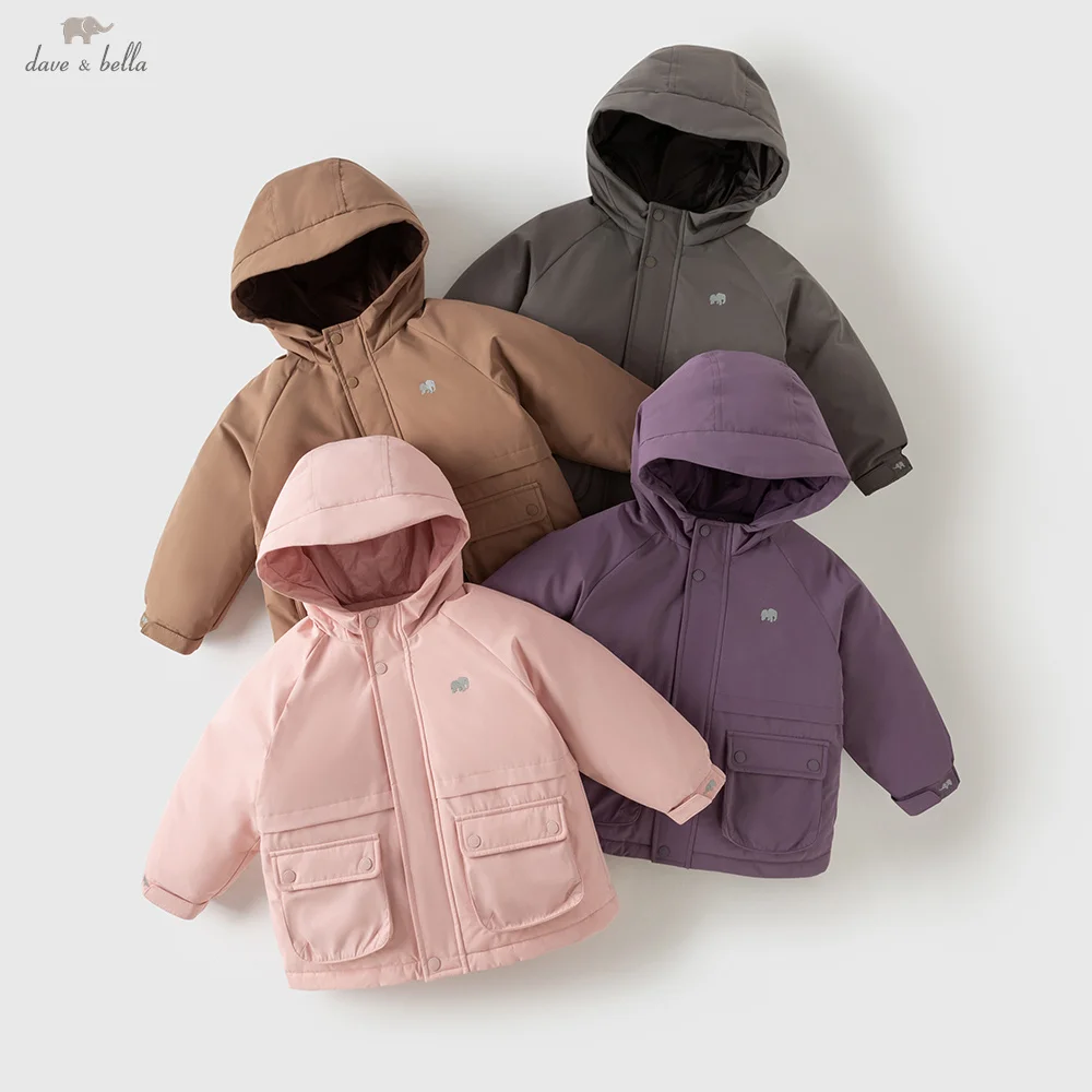Dave Bella Children's Girls' Hooded Outdoor Jacket For Kids' Boy White Duck Down Coats Outerwear 8 To 10 Years Fashion DB4263961