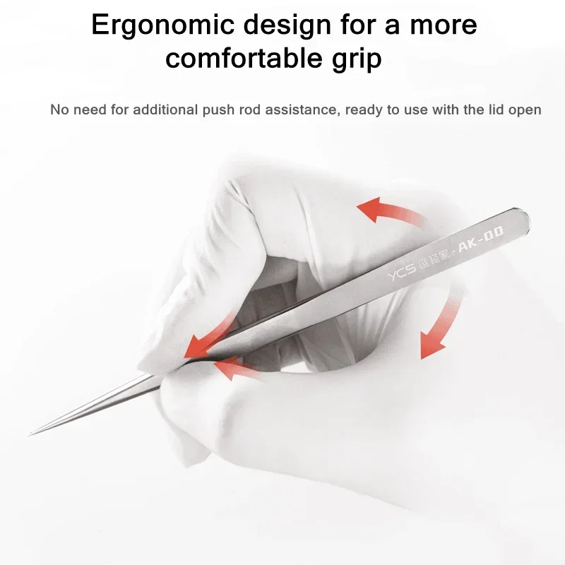 

YCS AK-00 ультраконечный ремонтный пинцет, высокоточный зажимной инструмент для ремонта материнской платы мобильного телефона, пайка микросхем