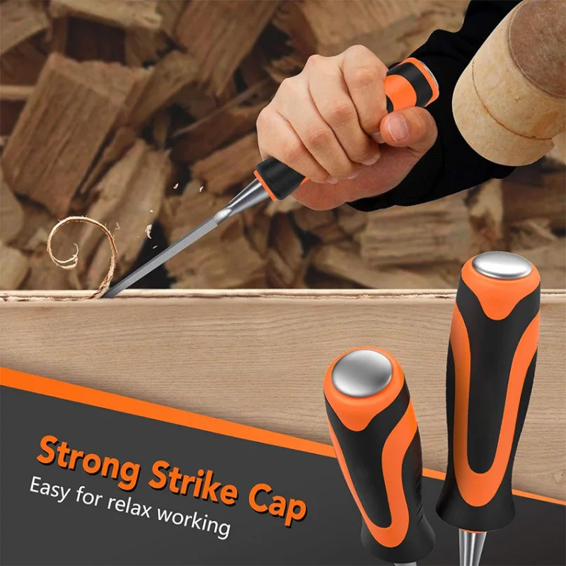 13pcs Woodworking Chisel Set Chrome Vanadium Steel Sharpening Tool Chisel Kit Grinding Stone Flat Chisels Carving Hand Tools