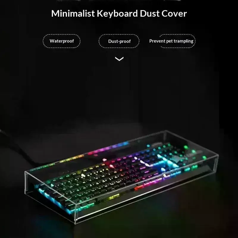 Acrylic Mechanical Keyboard Dust Cover Protector Case For 75/87Key Transparent Anti-Dust Keyboard And Mouse Cover Clear