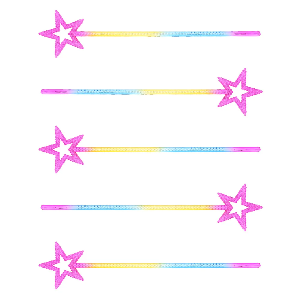 

5Pcs Creative Star Wands Plastic Fairy Sticks Kids Stage Performance Props Party Favors Star Wands Party Supplies