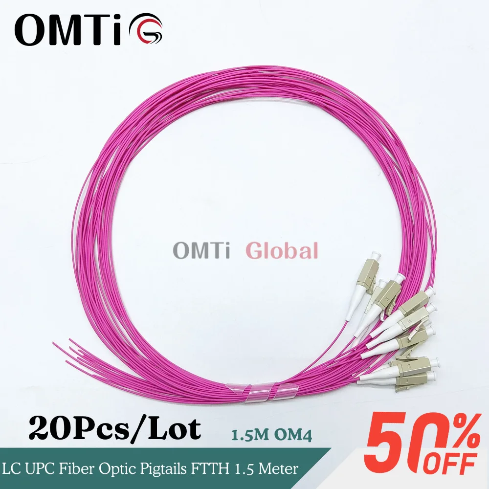 20PCS Optical LC SC FC UPC Connector 1.5 Meter Multi Mode OM4 0.9Mm PVC Fiber Optic Pigtails FTTH