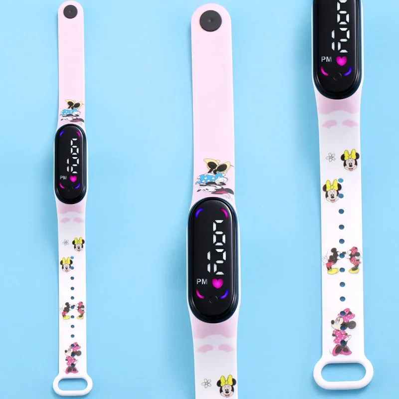 New Disney Frozen Princess Mickey Mouse Avengers Spiderman LED  Kids Sports Touch Cartoon Electronic Watch Boys Girls Toys Gifts