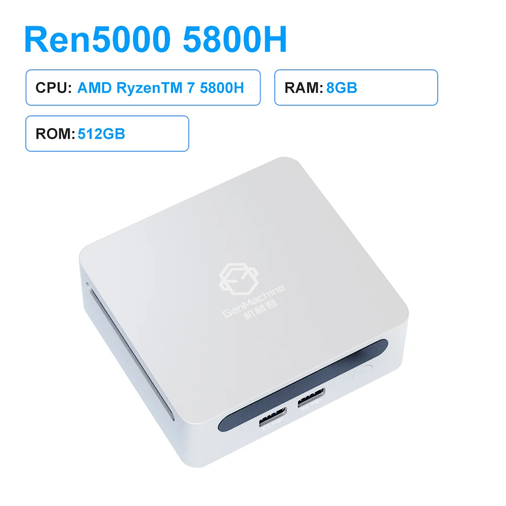 GenMachine Ryzen 7 5800H Mini PC 16GB 512GB SSD