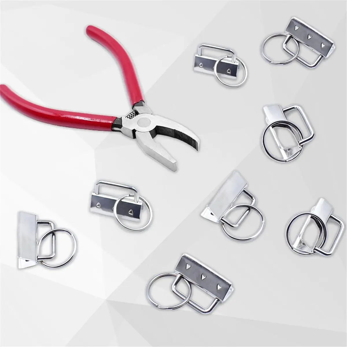 Pack of 50 Lanyard Blanks 32 mm Key Ring Hardware Set, Clamp Lock , Lanyard Blanks for DIY Lanyards, Bracelets