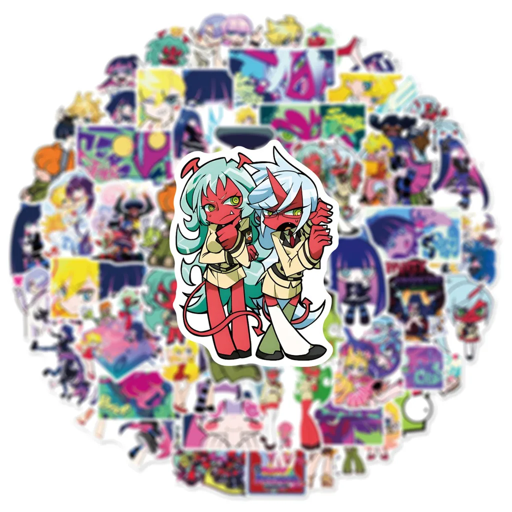 60 Pcs 일본 애니메이션 팬티 & 스타킹 낙서 스티커 - 수하물, 노트북, 전화 녹음용 방수 데칼YourLife Store