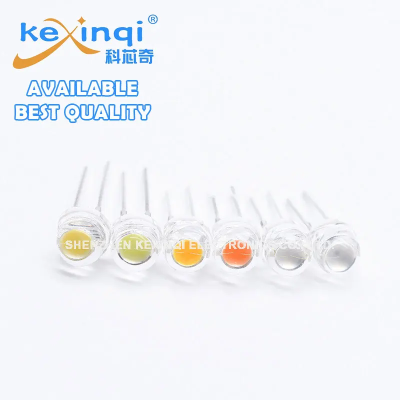 50pcs 5mm F5 Straw Hat LED Crystal Lamp Big Core Chip 6-7LM Light Emitting Diode DIY Wram White Blue Green Red Pink Yellow