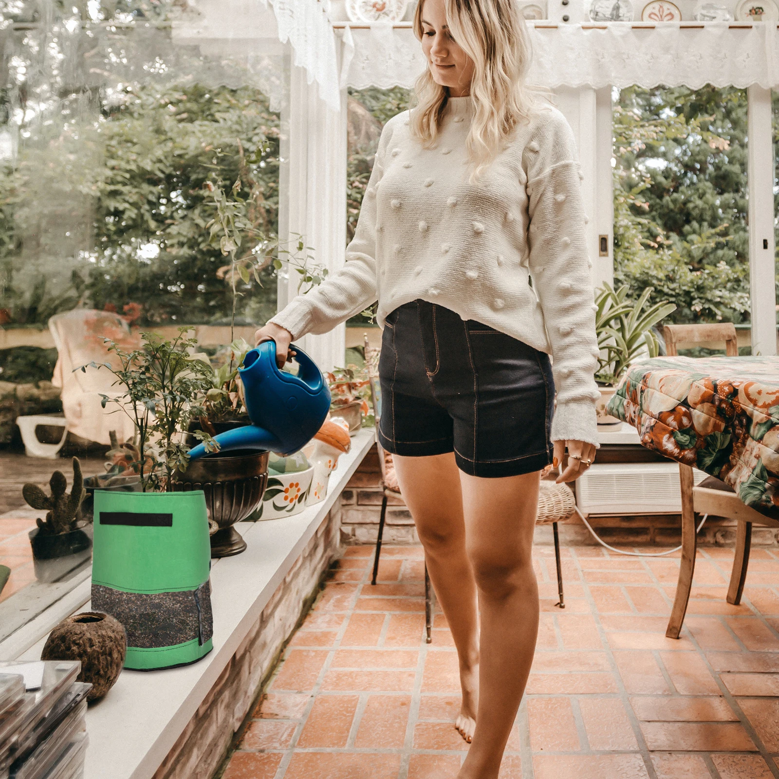 

7 Gallons Vegetable Plant Grow Bag Potato Planting Container Non Woven Fabric Reusable Breathable Garden Balcony Outdoor