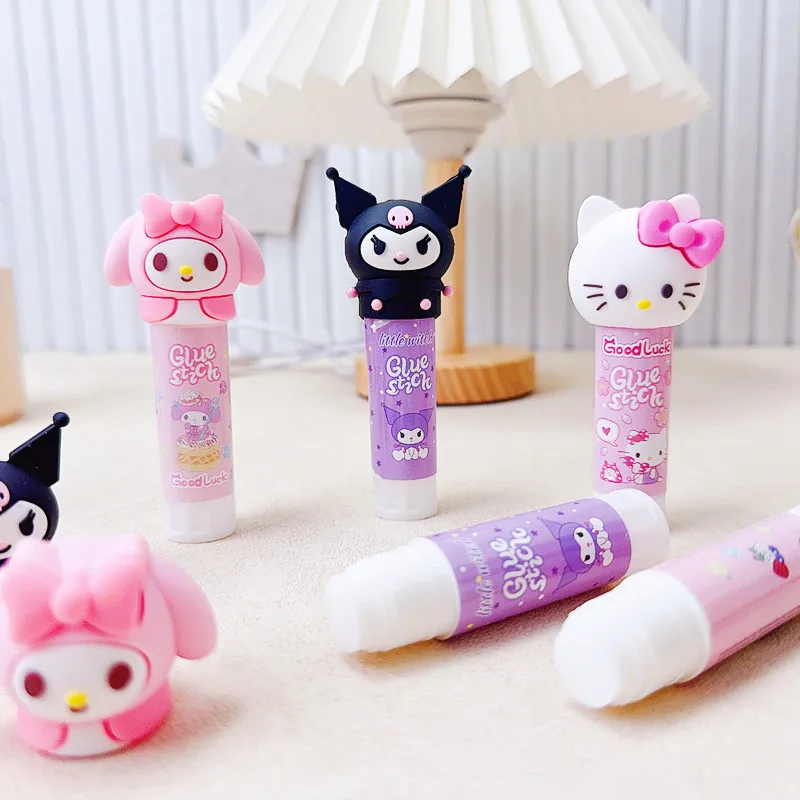 Sanrio Cartoon Solid Glue Anime My Melody Hello Kitty DIY Handmade Rotating Solid Glue Student Stationery School Supplies