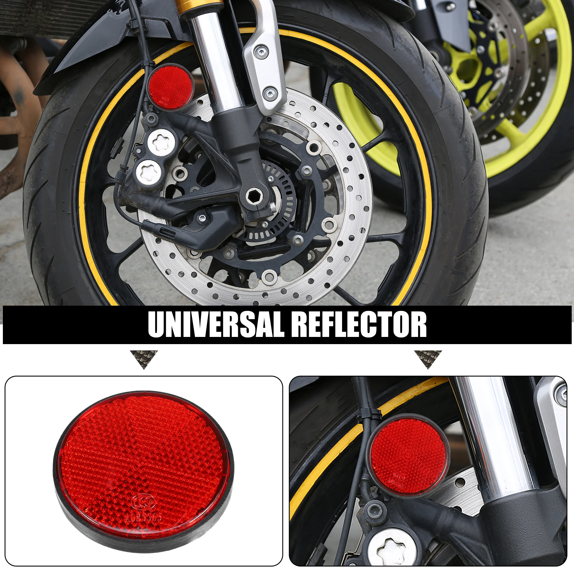 Motoforti 2-8 pezzi tondo Stick-on raggio di sicurezza riflettente riflettore autoadesivo per moto bicicletta bici diametro 56mm