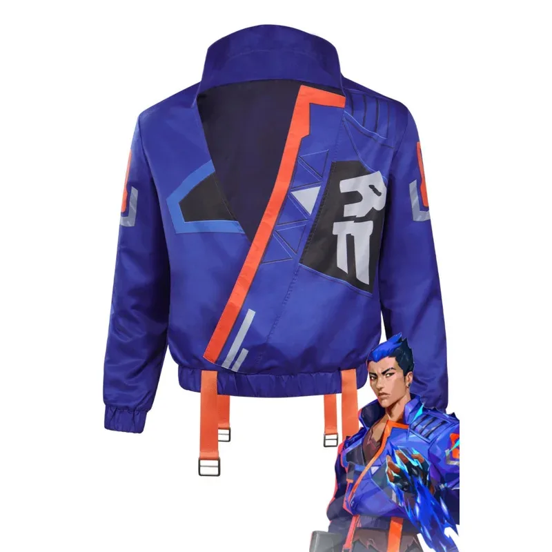 

Valorant Cosplay Costume Yoru Outfit Blue Men Long Sleeve Jacket Coat Male Outwear Halloween Carnival Party Game Role Clothing