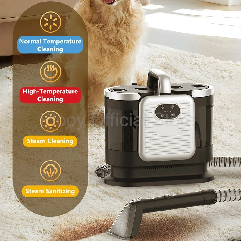 105 ℃   Экстракт спрея для стерилизации, 1650 Вт, очиститель паровой обивки, глубокое удаление пятен для домашнего дивана, ковра, занавески, матраса, 13 кПа