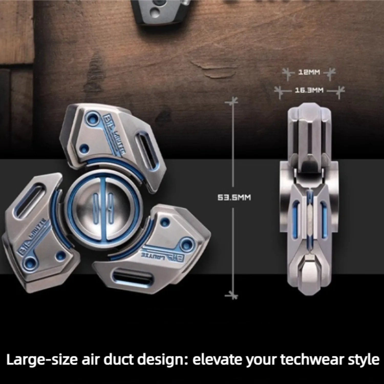 (予約注文) Lautie BIT09 三枚刃磁気オープンシェルチタン合金フィジェットスピナー、高金属デスクトップストレス解消おもちゃ