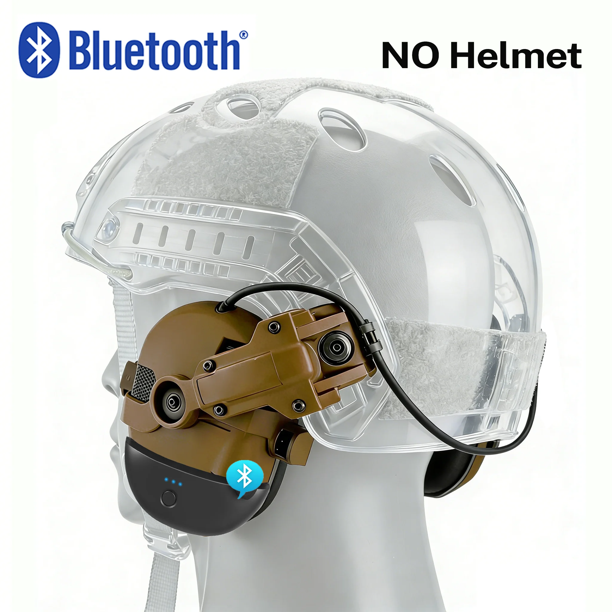 Taktisches elektronisches Anti-Lärm-Schieß-Headset mit Bluetooth-Adapter (optional), Gehörschutz für die Jagd