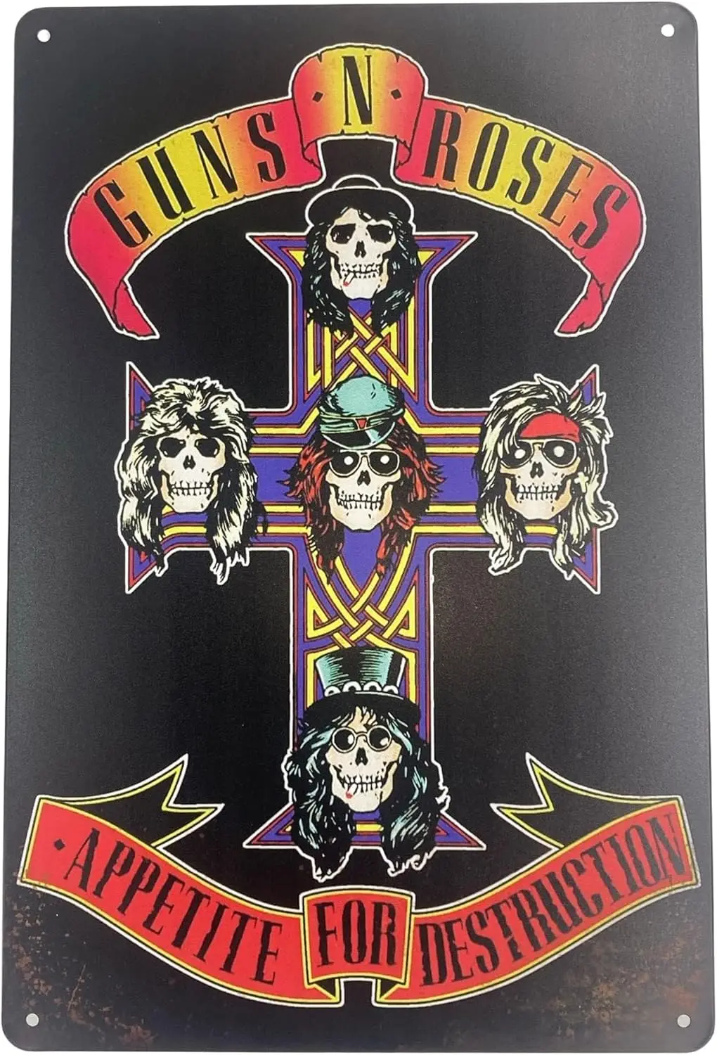 Tin Sign Bar Plaque | Metal Wall Decor Poster | Rock Band 80's 90's 8 x 12 in. | Classic Decorative Sign for Home Kitche sign
