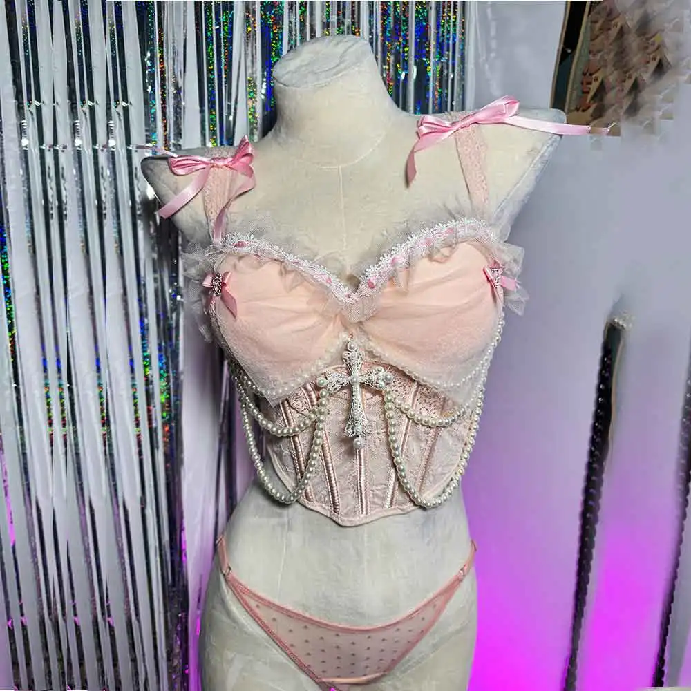 القوس ايمو الصليب 90s في سن المراهقة لتقوم بها بنفسك Y2K القمم مشد ايكو القوطية موضة إحياء Harajuku Kawaii E-الفتيات الجرونج القوطي خلل الأساسية ملابس للنادي