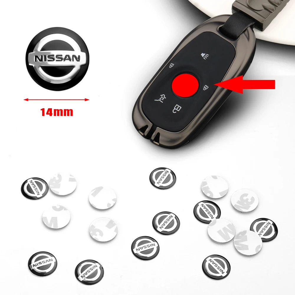 Car Emblem Remote Control Key Badge Sticker Decal For Nissan X-trail Qashqai J11 Note Juke Patrol Navara Micra Leaf Versa Tiida