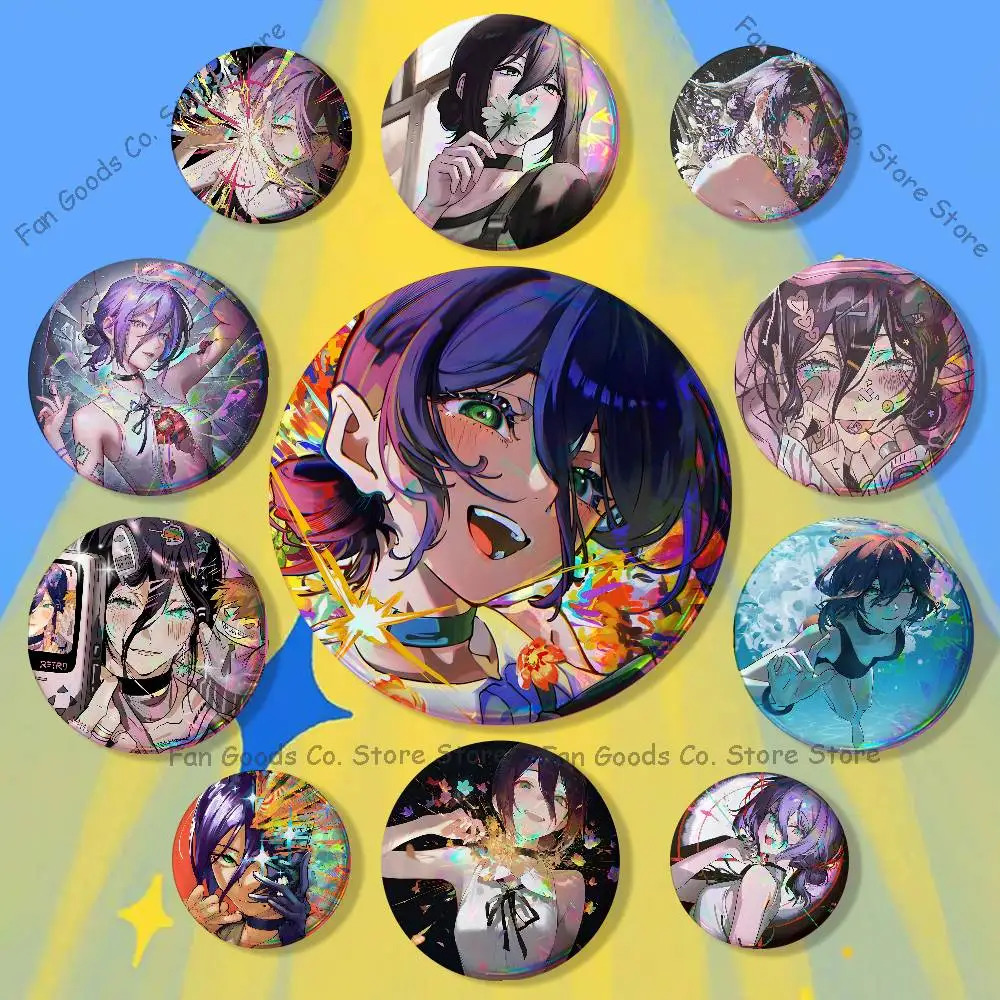 

Anime R-Reze Fanart Enamel Pins Funny Cartoon Characters Badge Fashion Jewelry Accessories Round Snap-in Brooch on Backpack