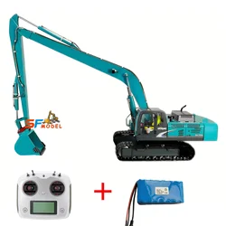 1/12 RC Hydraulic Excavator Metal Model Extended Arm Hydraulic Excavator with Light RTR Model Boy Remote Control Car Toy