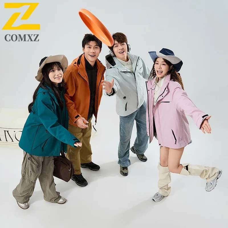 COMXZ Men Down Jacket Solid Color Lightweight Warm Outdoor Adventure Skiing Puffer Jacket Mountain-Climbing Hooded Winter Jacket