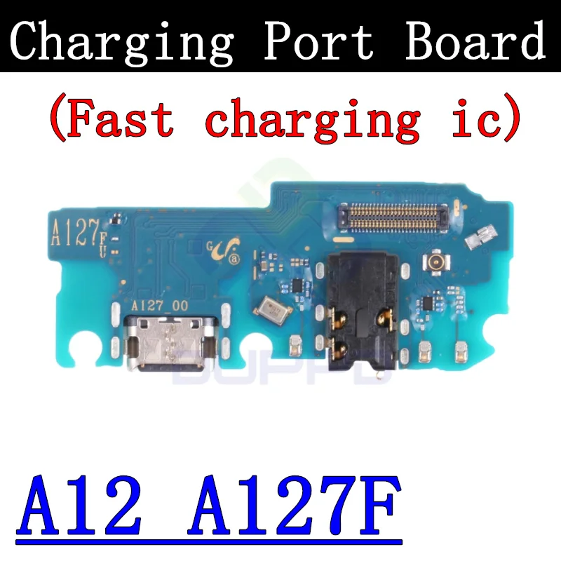 Top Ear Loud Speaker SIM Card Tray Charging Port Board For Samsung A12 A127 A125F Fingerprint Sensor Signal Volume Flex Cable