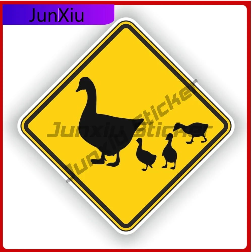 

Cartoon Goose Warning Square Sticker Vinyl Graphic Refit Adventure Motorcycle Suv Bumper Sticker Funny Decoration Cover Waterpro