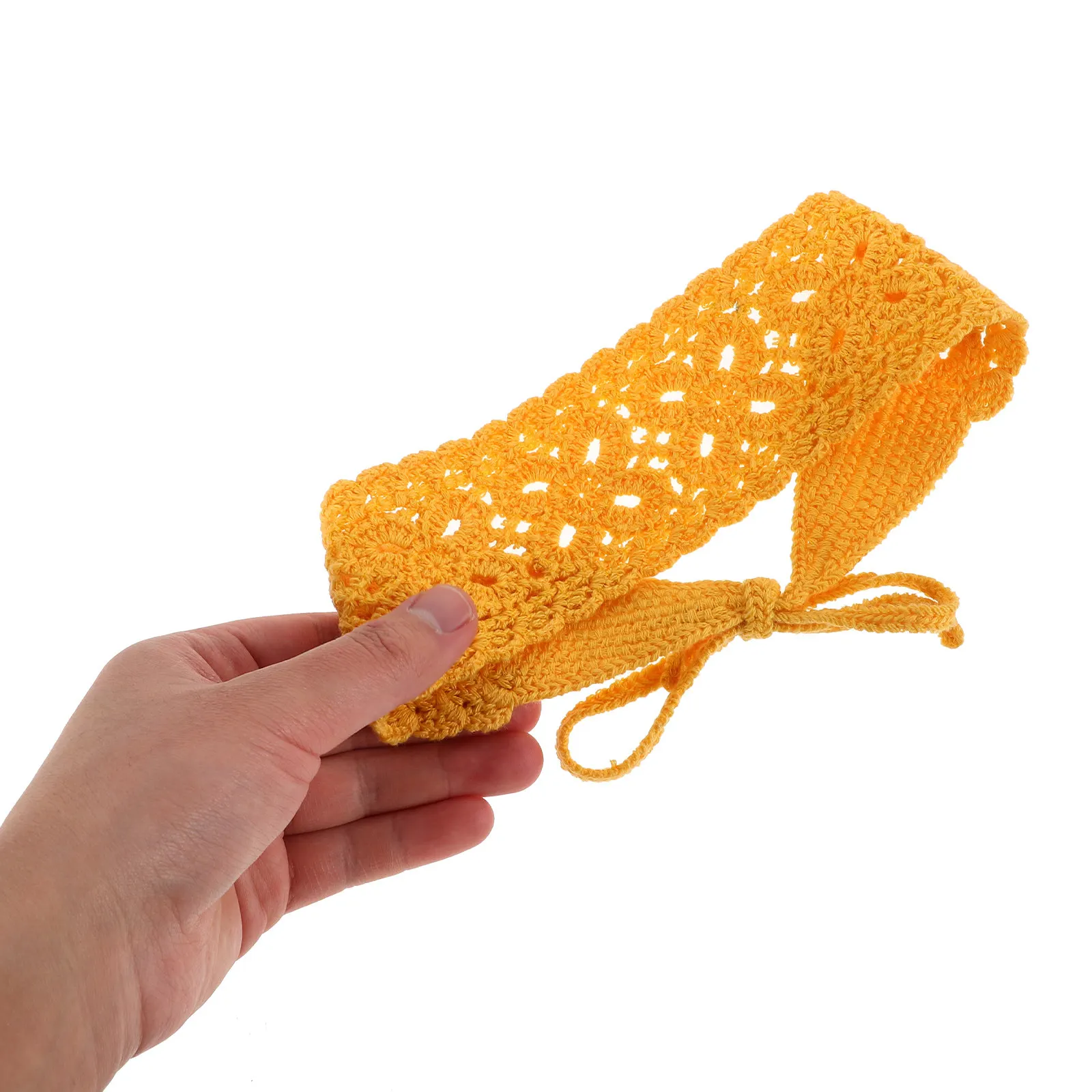 

Floral Crochet Wide Headband Hollowout Knitted Hair Band Elastic Bandanas Cute Hair Accessories for Women Girls Fashion