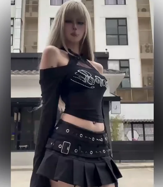 Summer Punk Heavy Industry Rivet Low Waist Sexy Mini Short Skirt Fashion Versatile A-line Personalized Black Girl Pleated Skirts