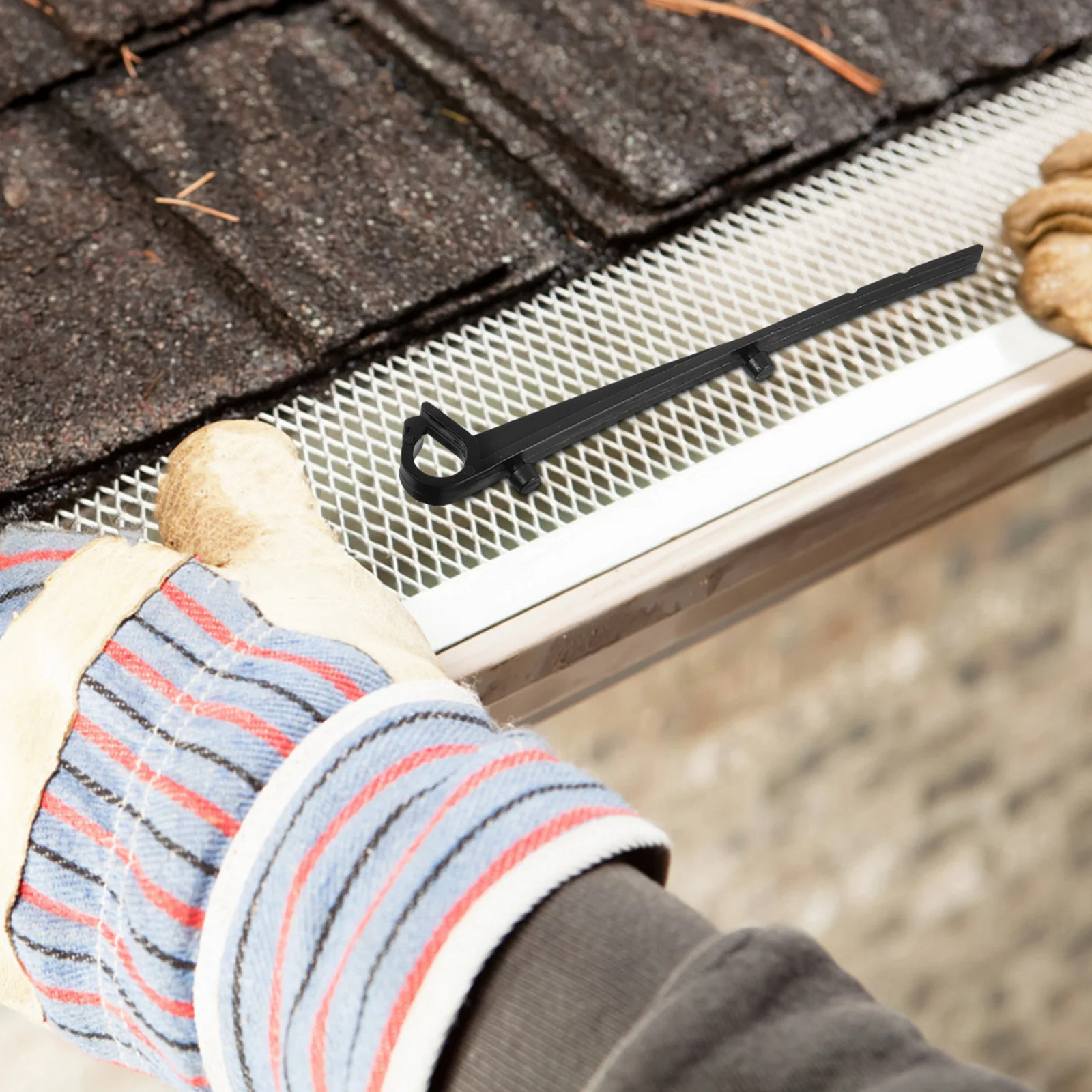 50 Stuks Goot Guard Clips Zwart Plastic Vaste Haken Veilige Montage Installatie Goot Mesh Clip Accessoires Winddichte Bevestiging