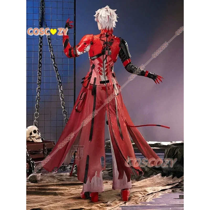 Game Wuthering Waves Scar Cosplay Costume Wig Uniform Armor Fractsidus Overseer Member Huanglong NPC Halloween Party Men Suit