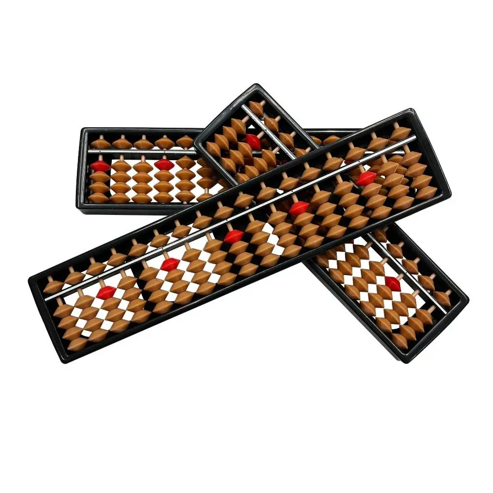 High Quality Plastic Standard Abacus 7/9/11/13/15/17 Digit Brown Bead Soroban Calculator Caculating Mathematics Beginners