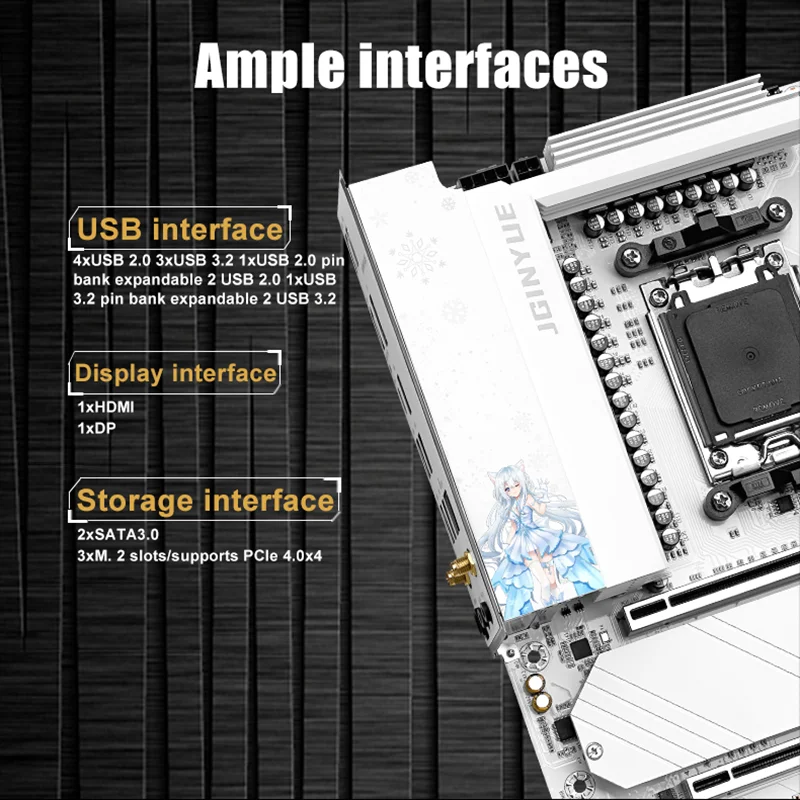 JGINYUE B650M neige rêve WIFI  - Am5 Micro Atx Pcie 5.0 Motherboard avis et prix