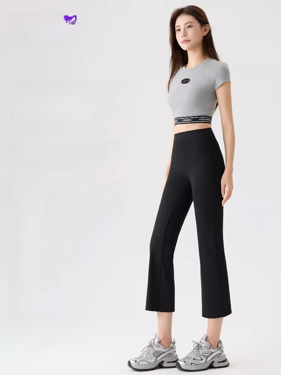 

Spring 2026 Women's Yoga Pants Thin e Tube Sports arkskin Pants High Waist Leggings Casual Fitn Trousers