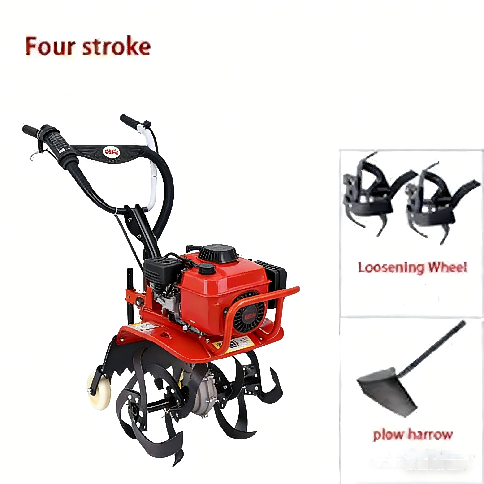 

Бензиновый культиватор с 2 колесами, 4-тактный бензиновый мотоблок, регулируемая глубина, для газонов, рыхления почвы и прополки