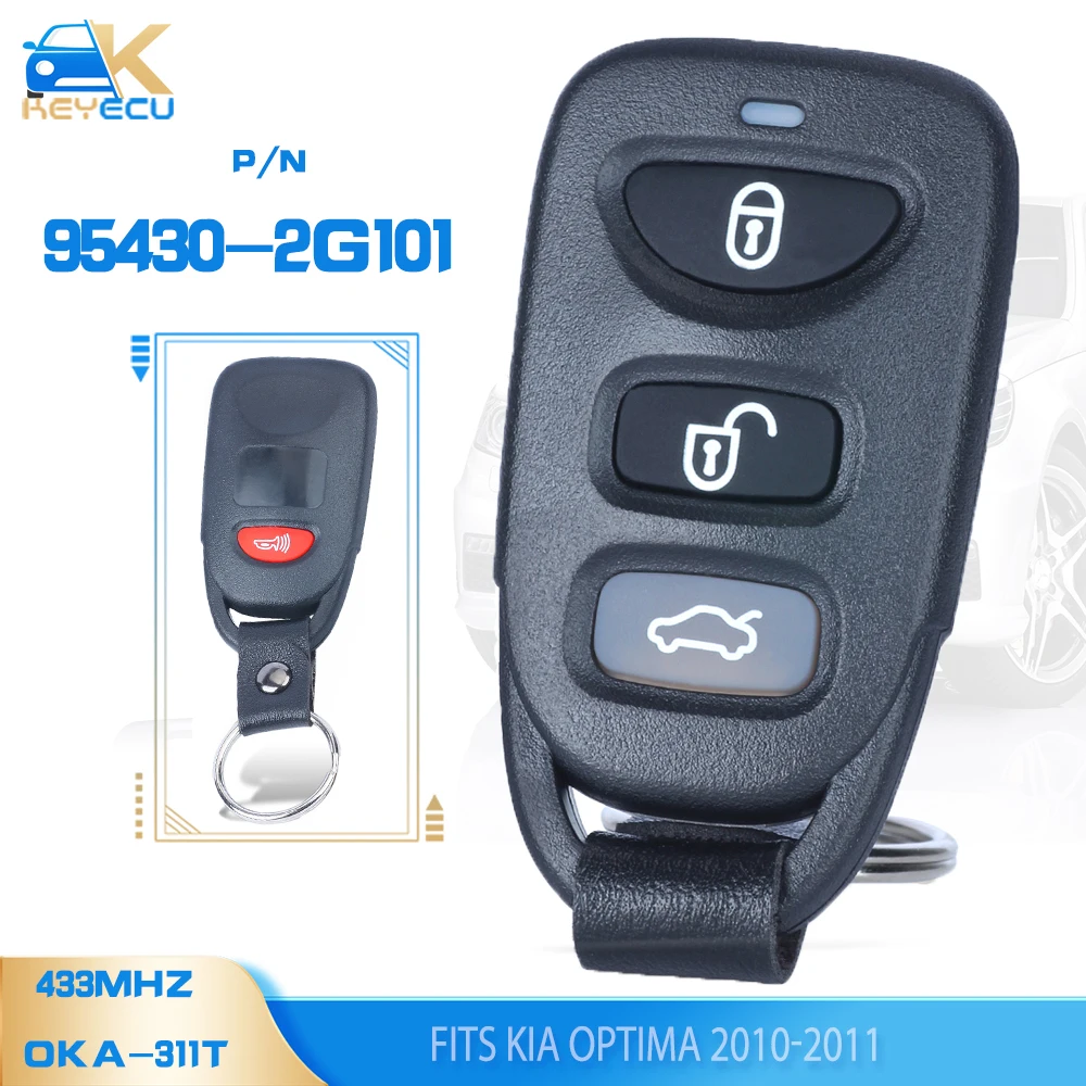 

KEYECU P/N: 95430-2G101, FCC ID: OKA-311T Upgraded Remote Car Key Control Fob 3B 433MHz for KIA Optima 2010-2011